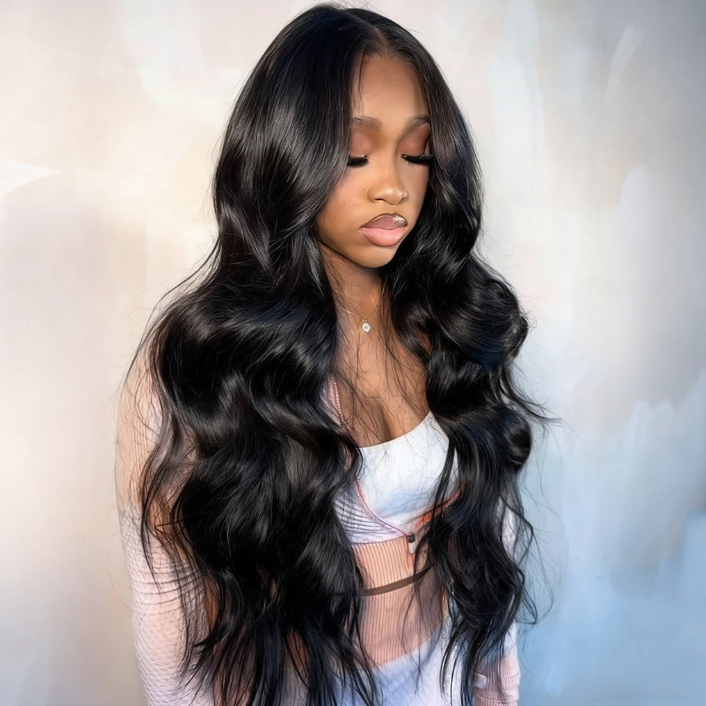 Zlike Luxury Bouncy Beach Wave Wigs 300% Density Virgin Human Hair Wigs Transparent Lace Super Double Drawn