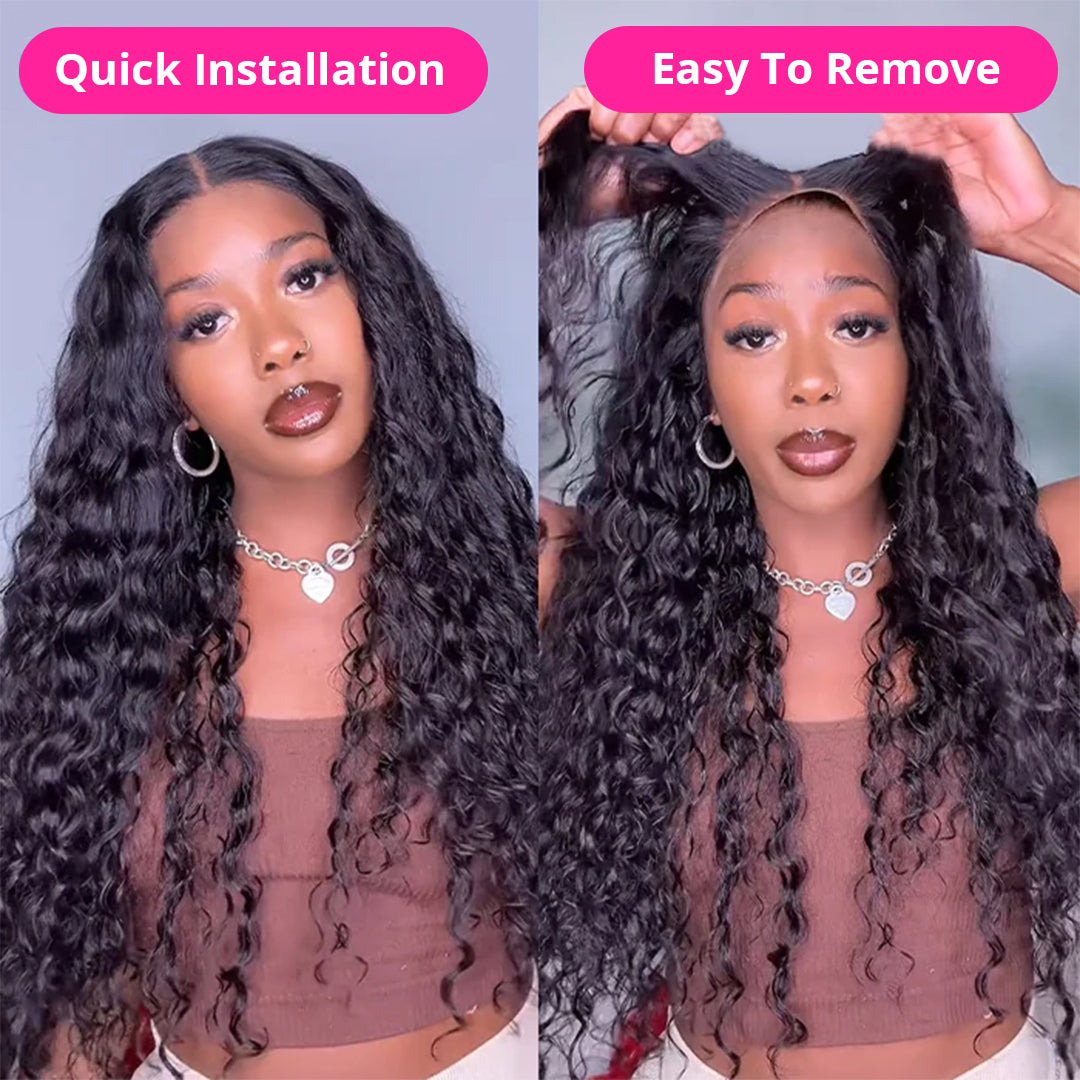 2Wigs = $189 | #33 Reddish Brown Color Body Wave Wig + Glueless Water Wave Wig