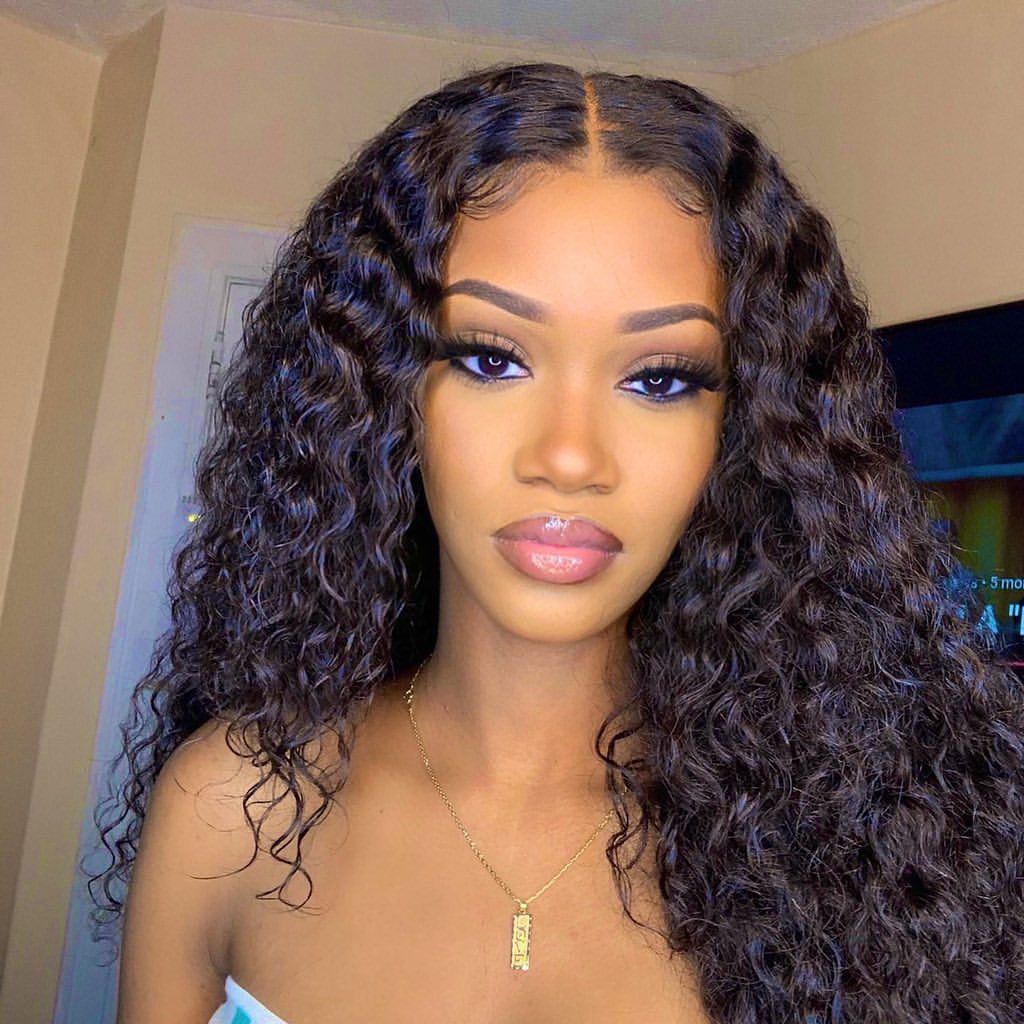 Water Wave Wig 13X6 Transparent Lace Frontal Wig 180% Density 100% Human Hair Wigs Natural Hairline