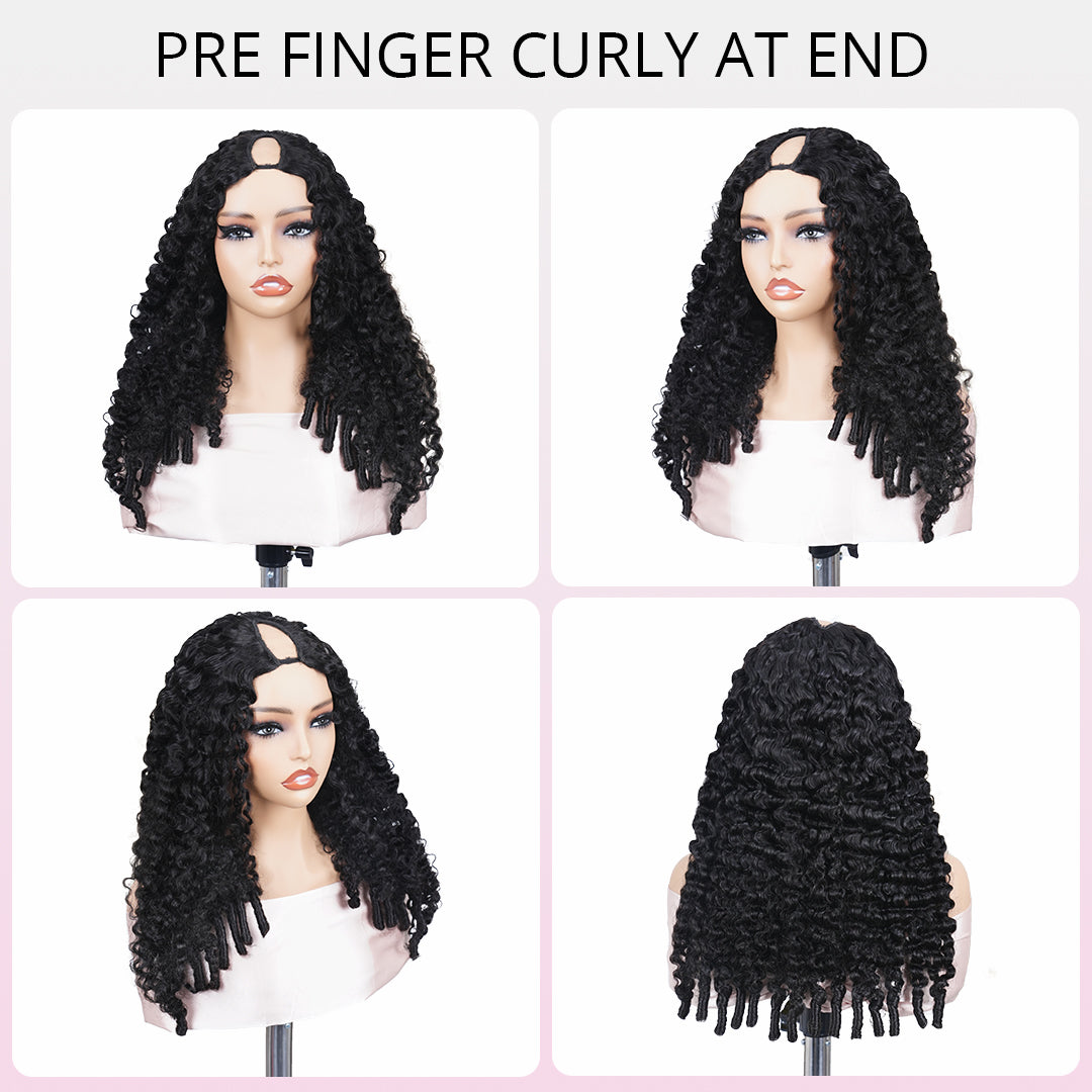 Zlike Burmese Curly Glueless Wig Natural Look No Leave Out Easy Install V Part Wig With Elastic Drawstring