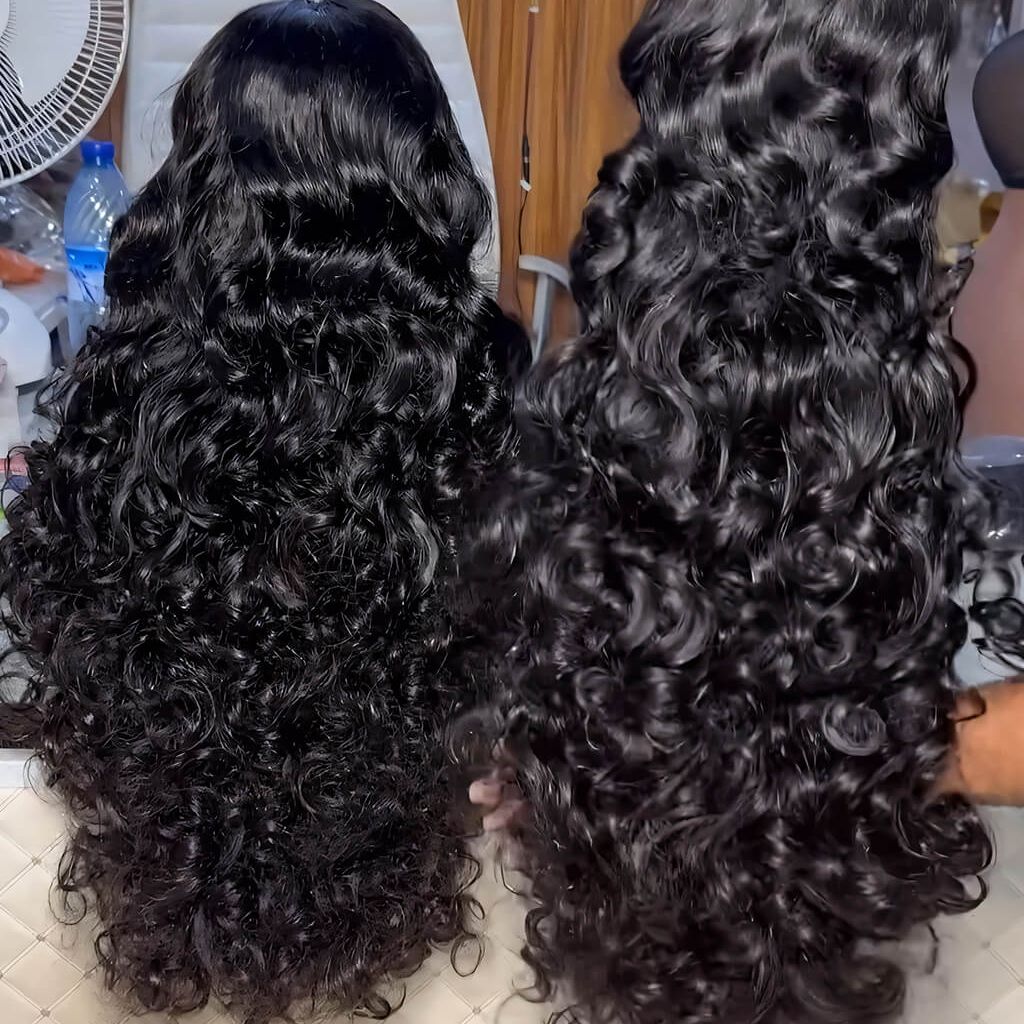 Zlike 36 34 32 30 Inches Long Wigs 13x4 Transparent Lace Front Human Hair Wigs Loose Wave