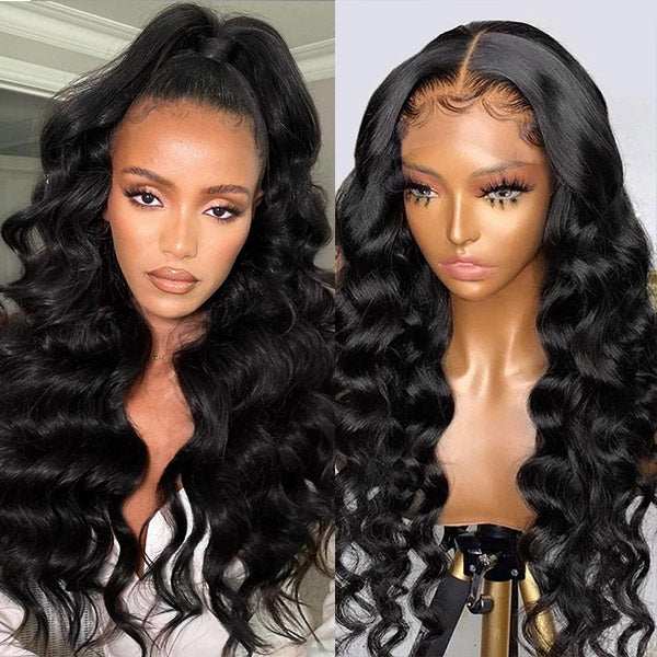 Glueless Loose Deep Wave Virgin Human Hair Wigs 4x4 HD Lace Front Wig Pre Plucked Hairline-Zlike