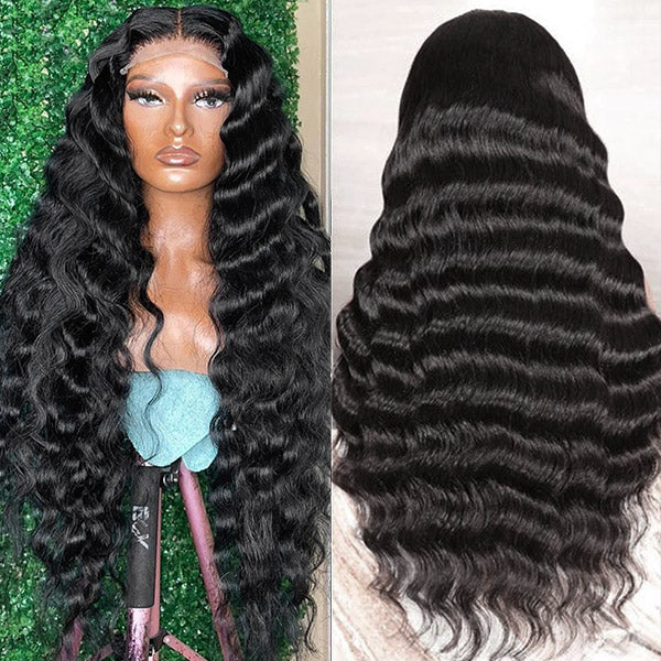 Loose Deep Wave Pre Plucked Lace Front Human Hair Wigs Natural and Realistic Invisible Lace Wig