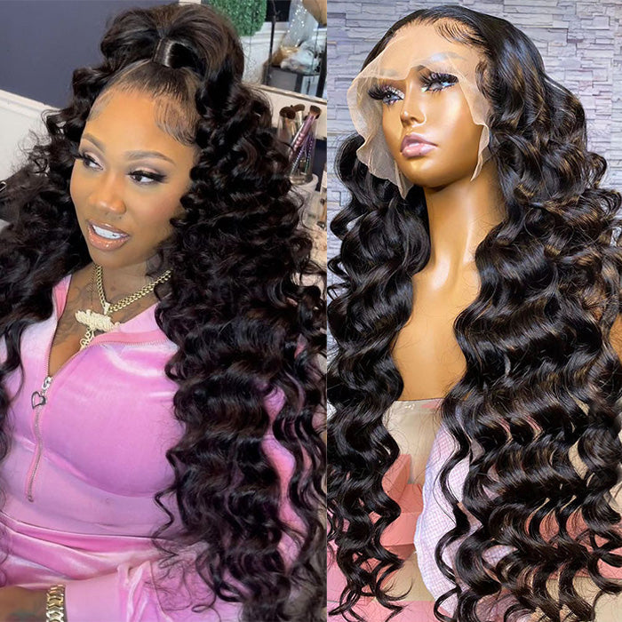 Loose Deep Wave Pre Plucked Lace Front Human Hair Wigs Natural and Realistic Invisible Lace Wig