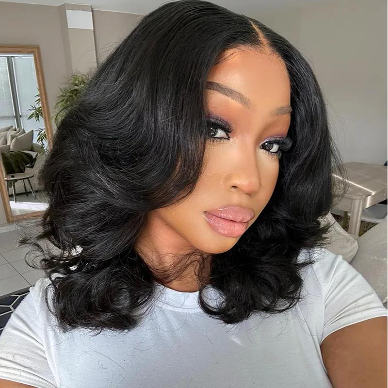 Wear and Go Glueless Bob Wig Human Hair Short Body Wave 5x5 Pre Cut HD Lace Wigs