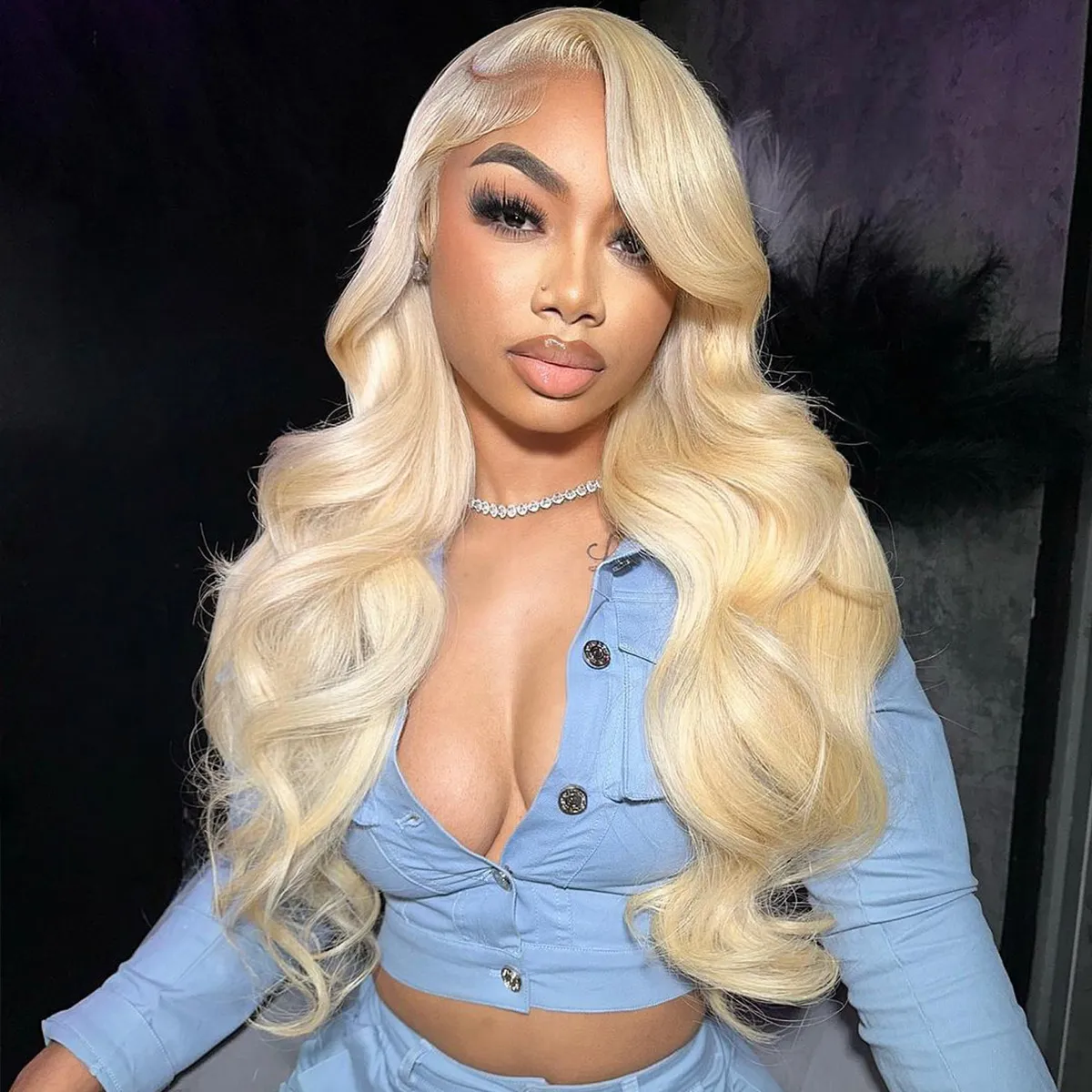 613 Blonde Body Wave Transparent 13x4 Lace Front Human Hair Wigs For Women