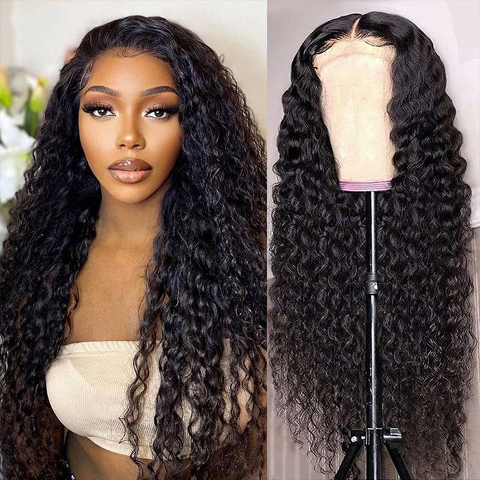 Pre Plucked Lace Front Wig Water Wave 100% Human Hair Wigs Natural Hairline