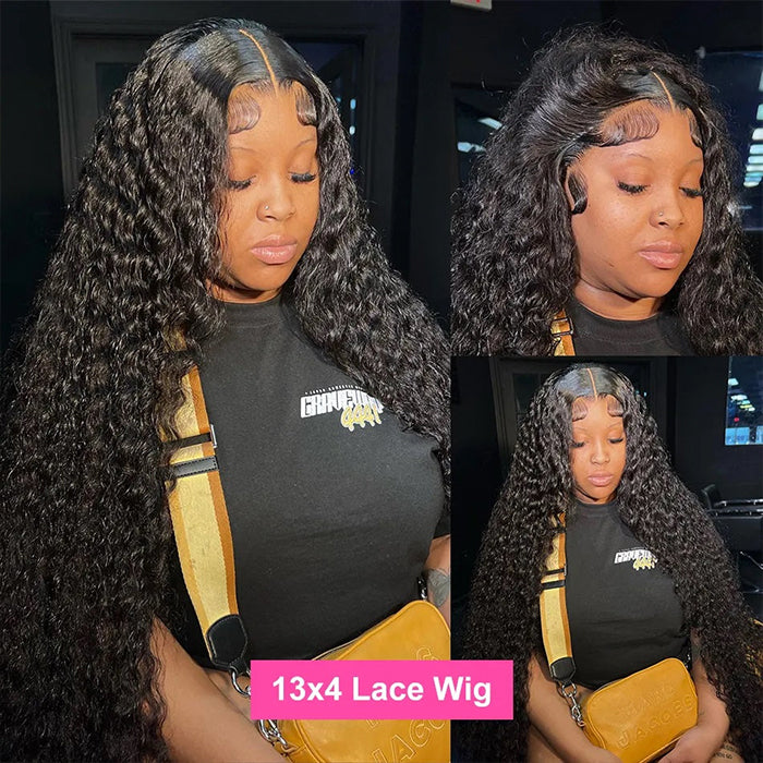 Zlike Water Wave Lace Front Wig 100% Virgin Human Hair Wigs Natural Hairline