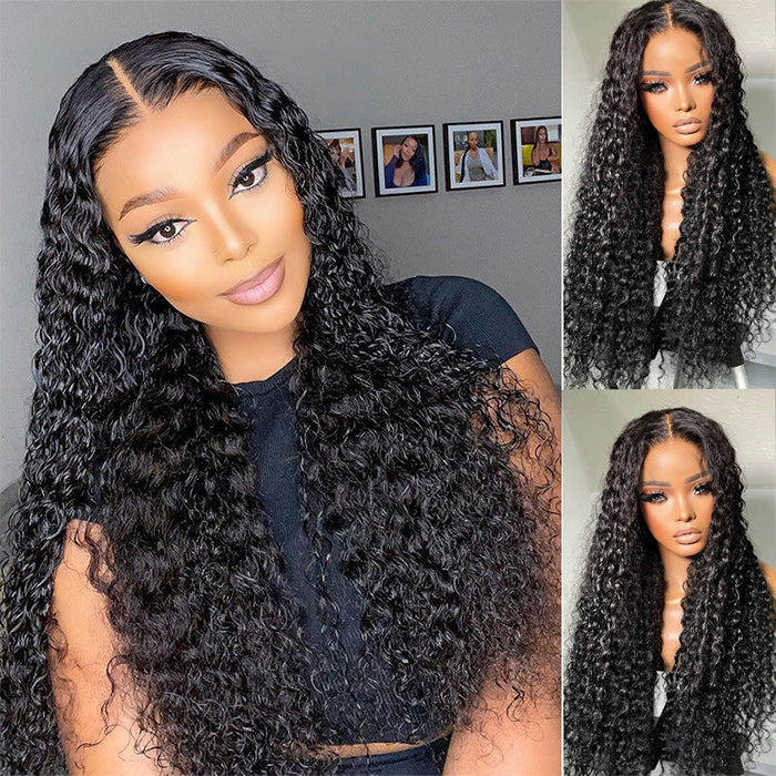 Water Wave Lace Front Wig 100% Human Hair Wigs Natural Hairline For Women