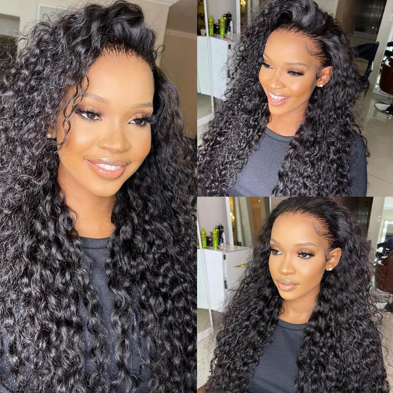 Upgraded Swiss HD Lace Wig Water Wave 180% Density Remy Human Wigs