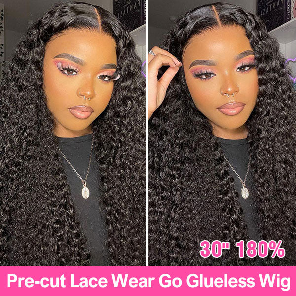 Ready Go Glueless Water Wave  5x5 Lace Closure Wig 180% Density Human Hair Wigs