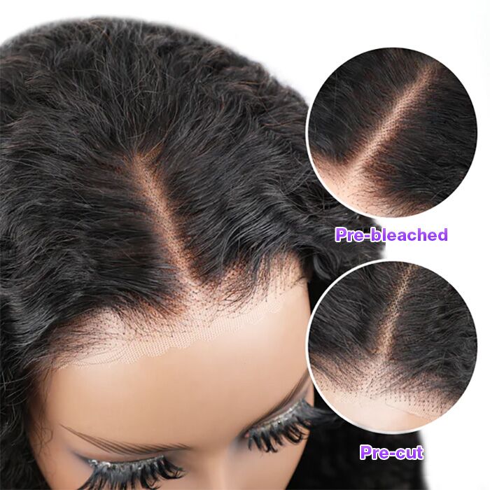 Put On and Go Glueless Kinky Curly Wigs Pre Plucked HD Lace Closure Wig