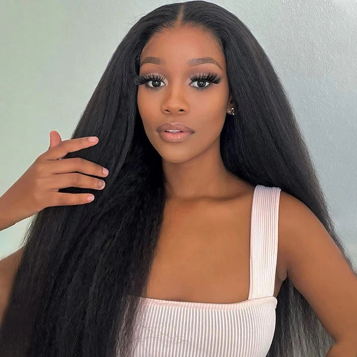 HD Lace Yaki Straight Hair Wig 4x4 Lace Closure Human Hair Wigs Skin Melt-Zlike