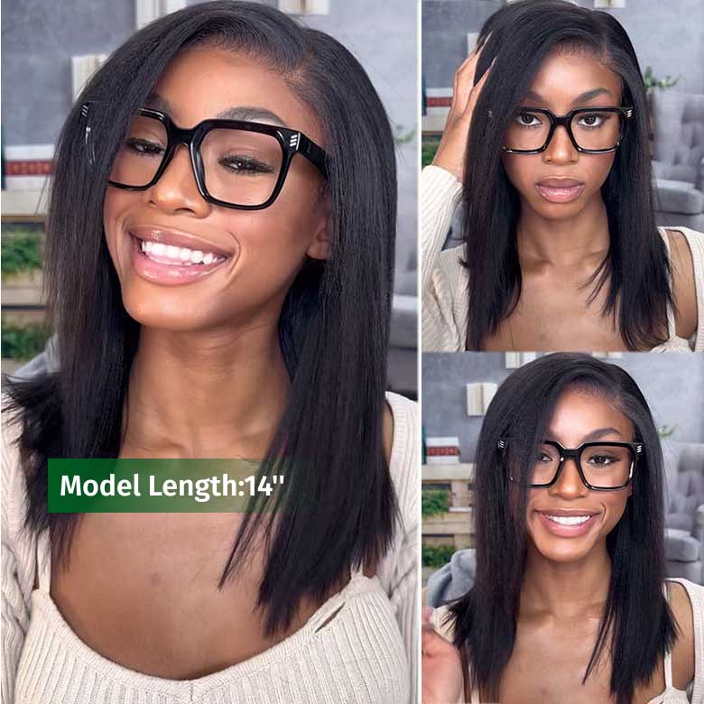 Yaki Straight Glueless Pre Cut Wear Go Lace Closure Wigs Beginner Friendly Flash Sale