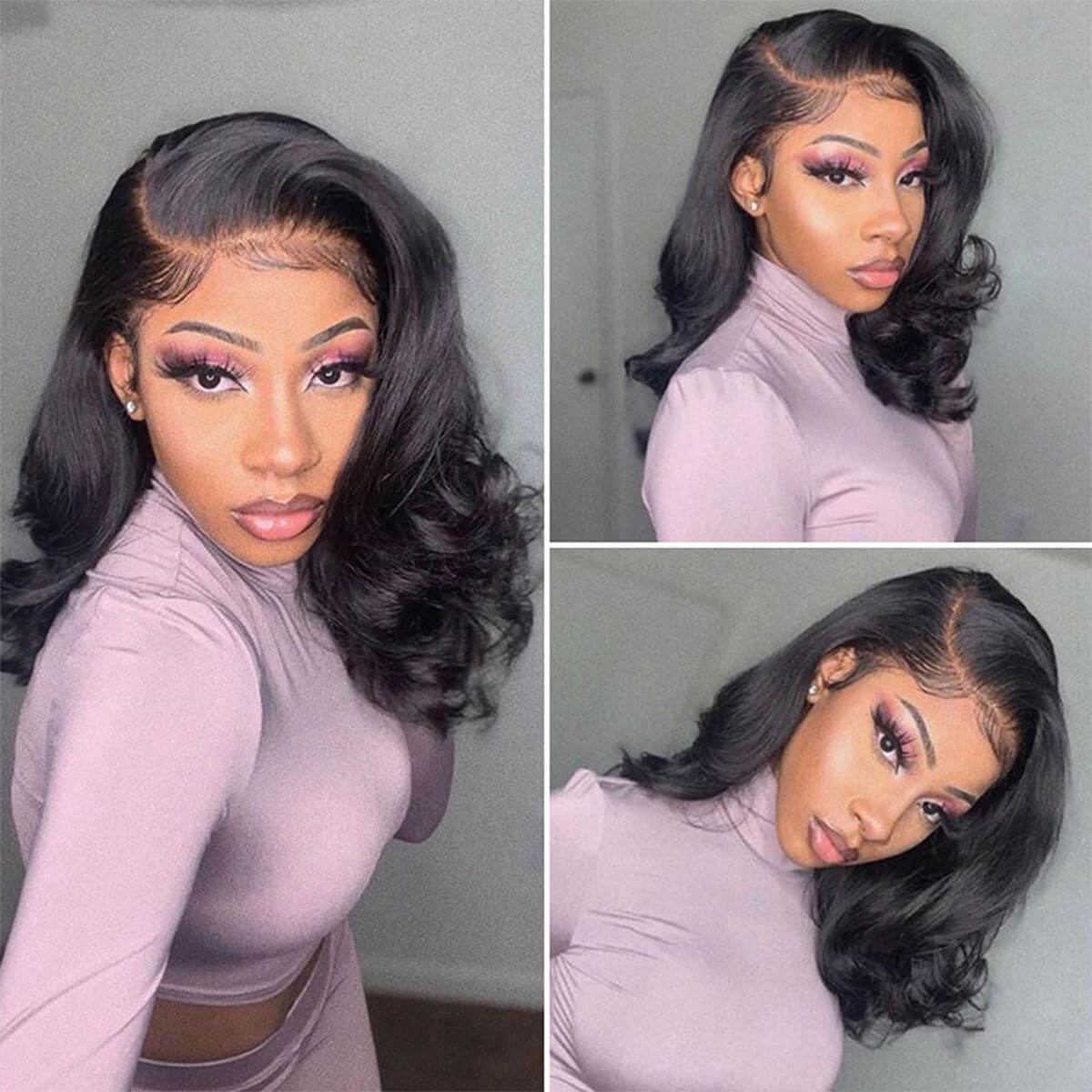 Body Wave 4×4/13×4 Lace Front Human Hair Wigs For Women Short Bob Wig - Zlike