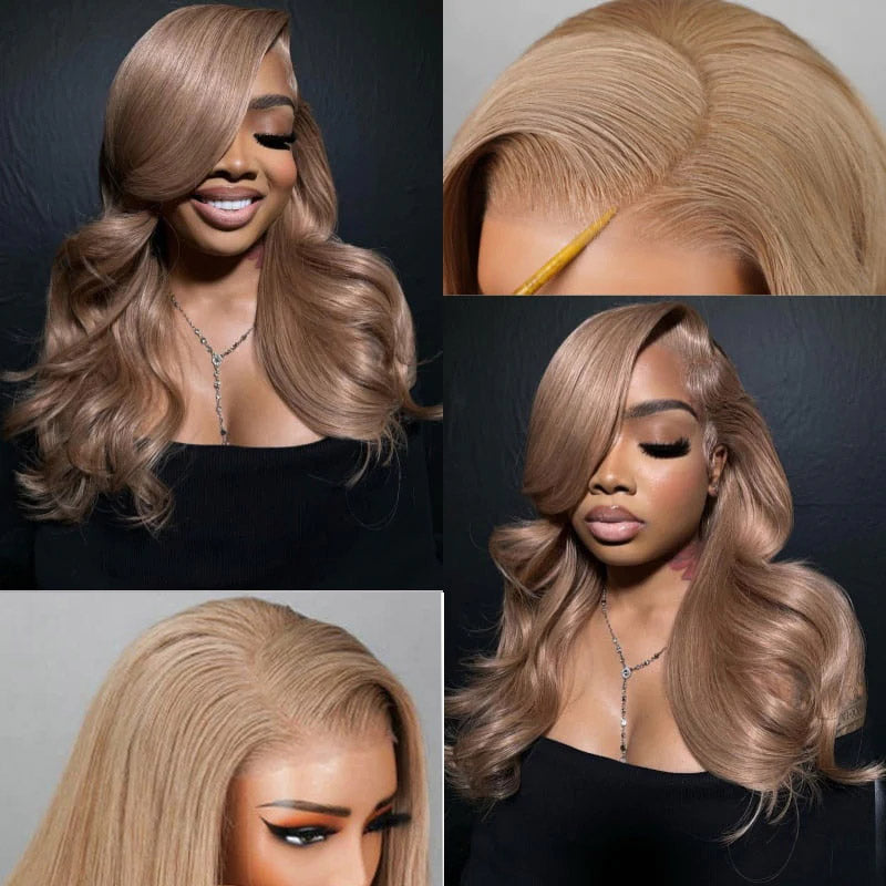 Zlike 13x4 HD Lace Light Flaxen Brown Cozy Blonde Straight Human Hair Wigs