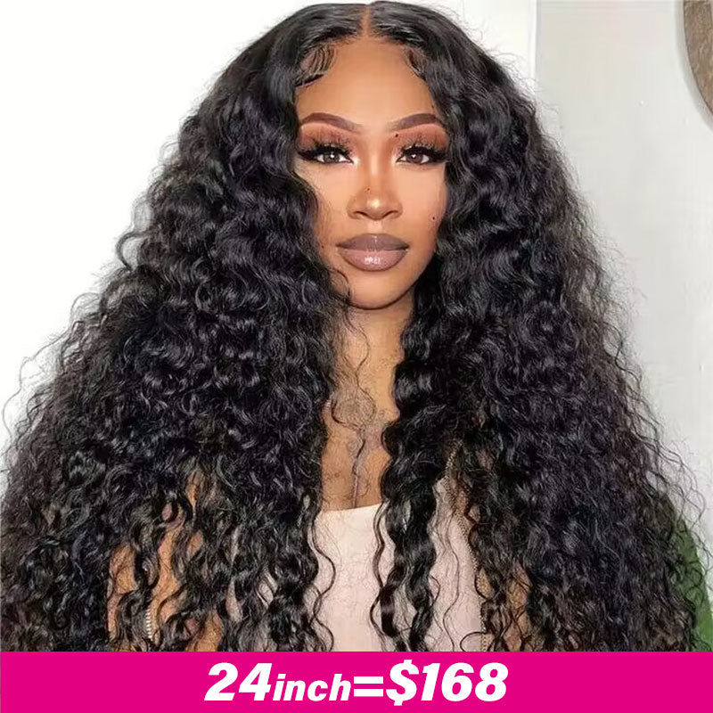 Water Wave Wig Transparent Lace Front Wig 100% Human Hair Wigs Natural Hairline