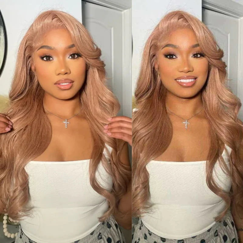 Zlike 13x4 HD Lace Light Flaxen Brown Cozy Blonde Body Wave Human Hair Wigs