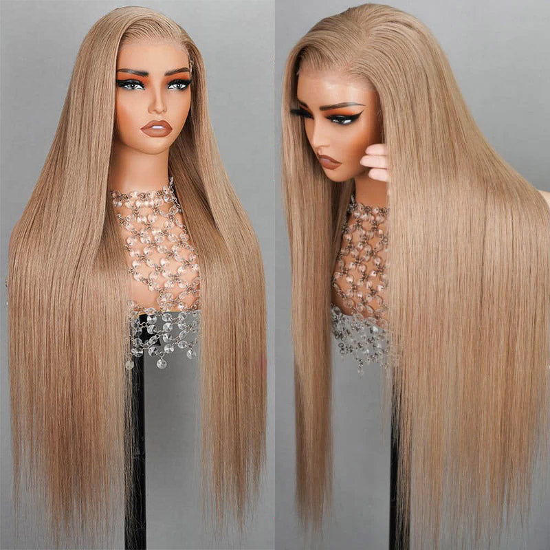 Zlike 13x4 HD Lace Light Flaxen Brown Cozy Blonde Body Wave Human Hair Wigs