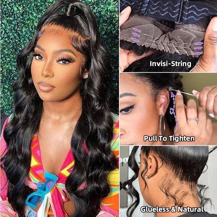 Flash Sale | 360 Lace Frontal Wigs Body Wave Invisi-Band Transparent Lace Human Hair Wigs