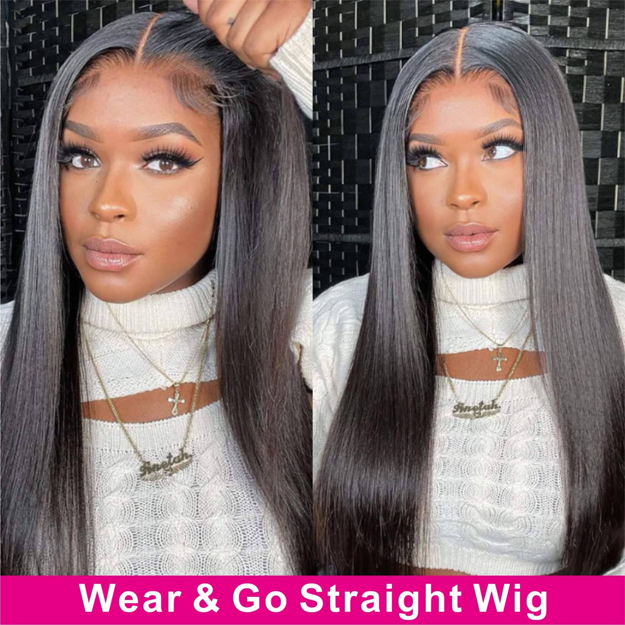 Silky Straight Ready Go 5x5 HD Lace Closure Wig Glueless Human Hair Wigs Beginner Friendly