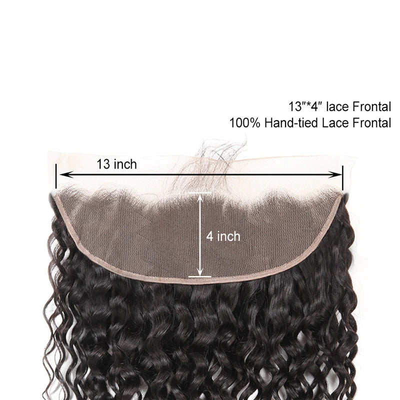 13x4 Water Wave Human Hair HD Swiss Lace Closure Pre Plucked Natural Hairline with Baby Hair-Aaliweya