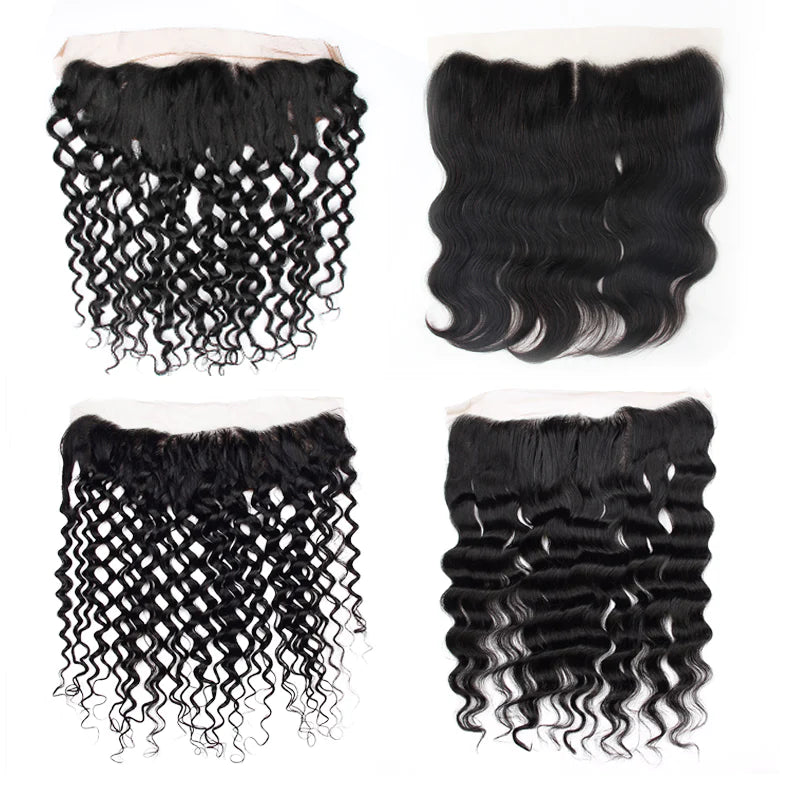 4x4 5x5 13x4 HD Swiss Lace Closure Deep Wave Weave Frontal Human Extensions
