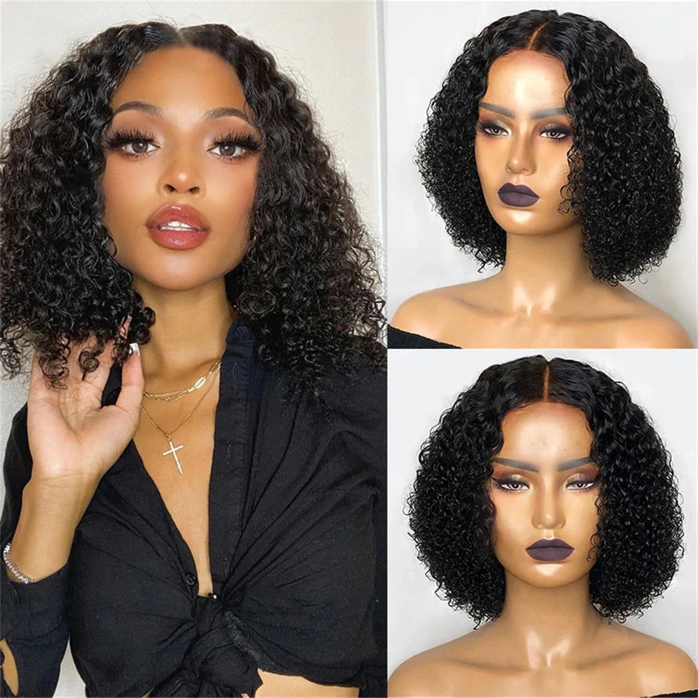 Curly Bob Wigs 4×4/13×4 Lace Front Short Curly Bob Human Hair Wigs-Zlike