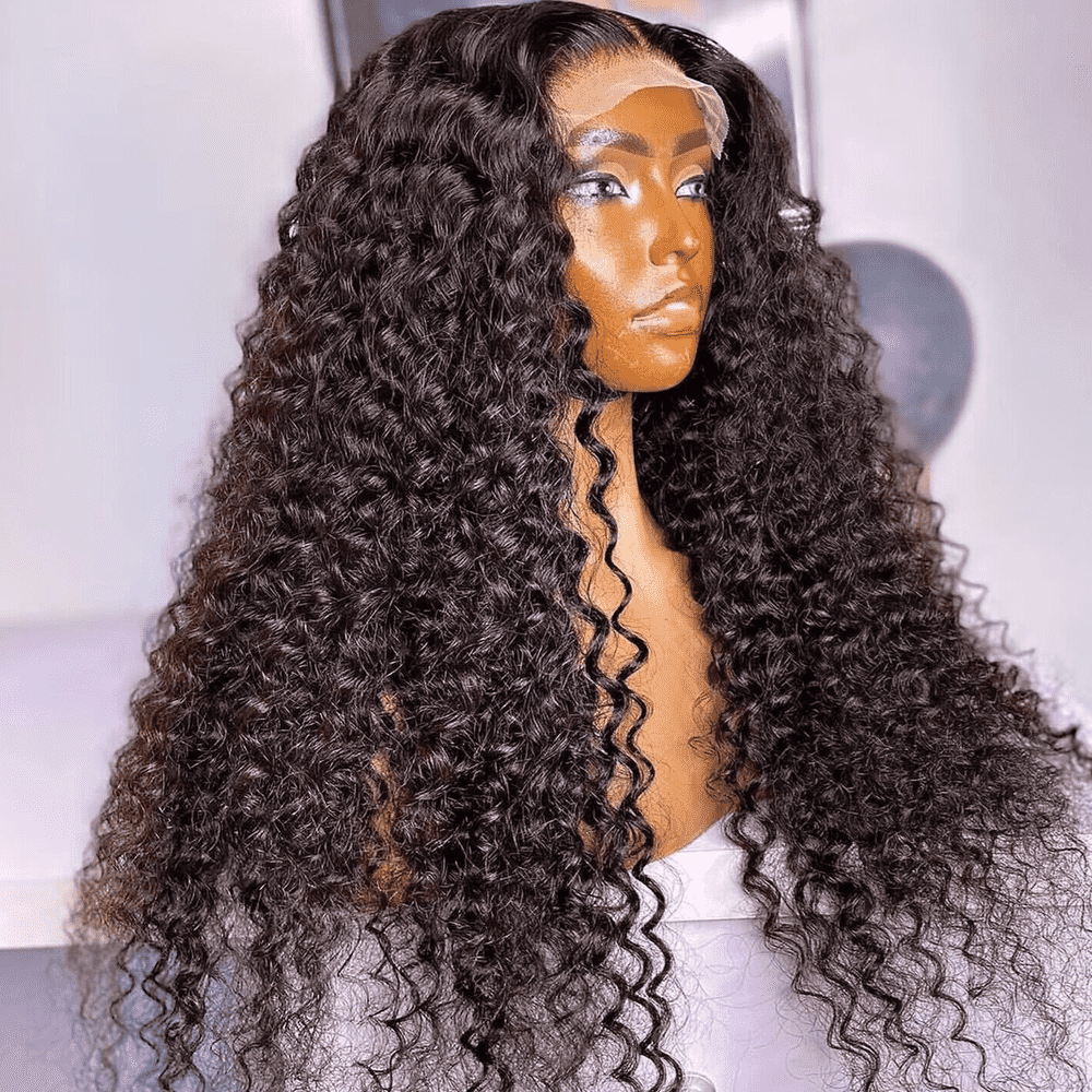 4x4 Deep Wave Hair Lace Closure Wig Pre Plucked Swiss Lace Curly Human Hair Wigs-Zlike