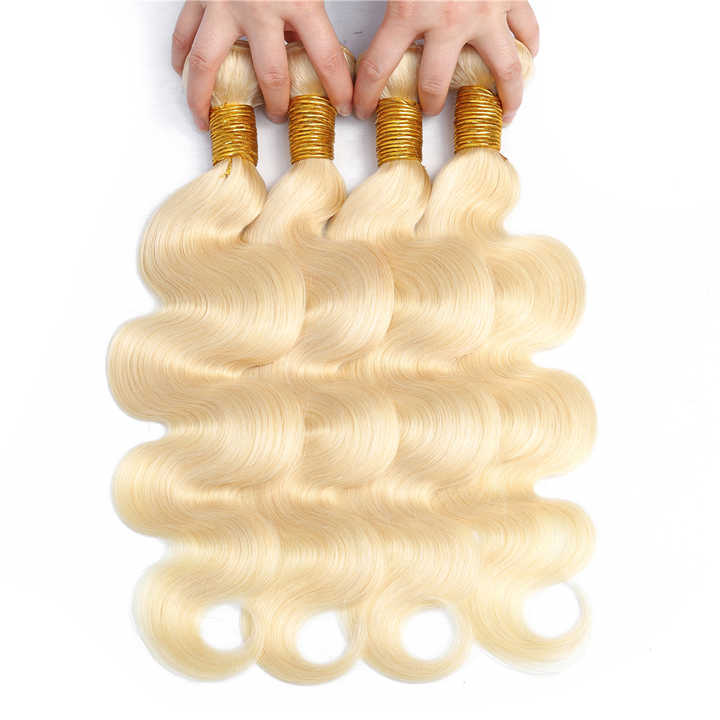 Blonde Body Wave 4 Bundles 613 Colored Human Hair Weave-Aaliweya