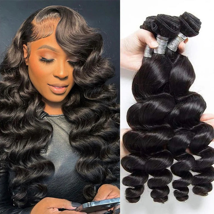 Loose Wave Bundles 3 Pcs Natural Black Hair Extensions-Zlike