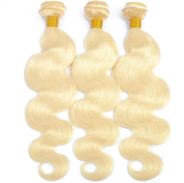 Body Wave 613# Blonde Color 100% Human Hair Weave 3 Bundles-Aaliweya