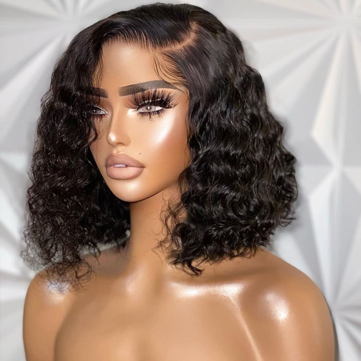 Short Bob Lace Wig Water Wave Human Hair Wigs High Quality With Baby Hair-Zlike