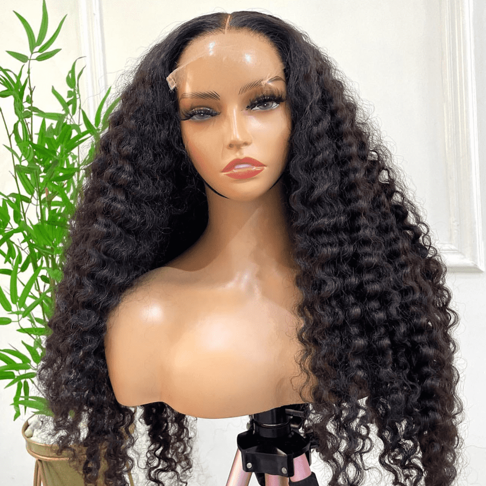 5x5 Deep Wave Human Hair Wigs Swiss HD Lace Closure Wig Pre Plucked-Zlike