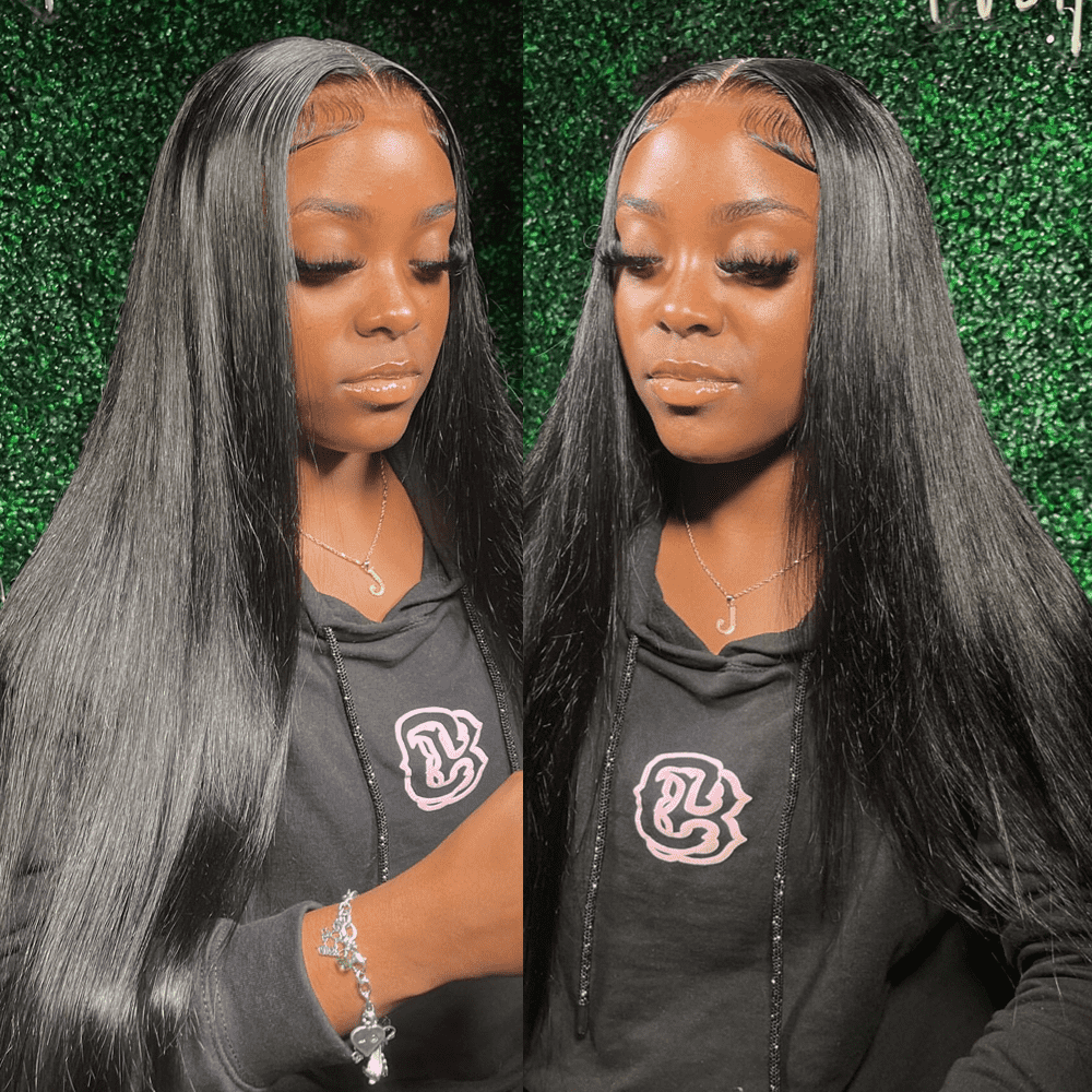 5x5 HD Invisible Lace Closure Glueless Wigs Long Straight Human Hair Wigs