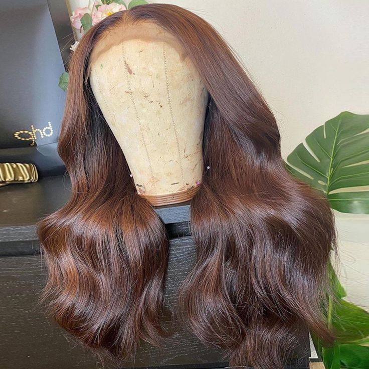 Chocolate Brown #4 Body Wave 13x4 Lace Wig Frontal Wig For Women-Aaliweya