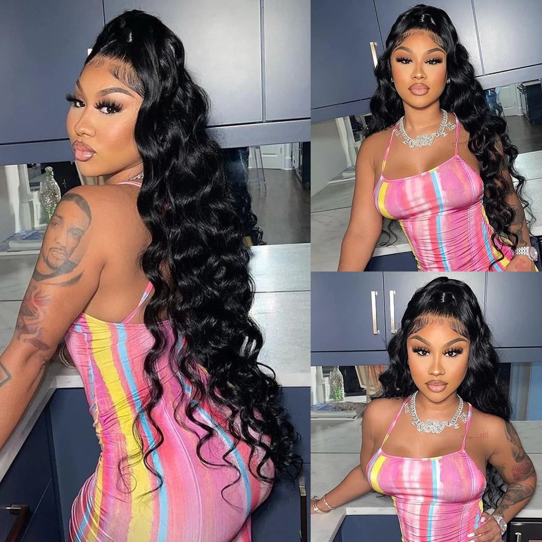 4x4 lace closure with loose deep wave human hair bundles