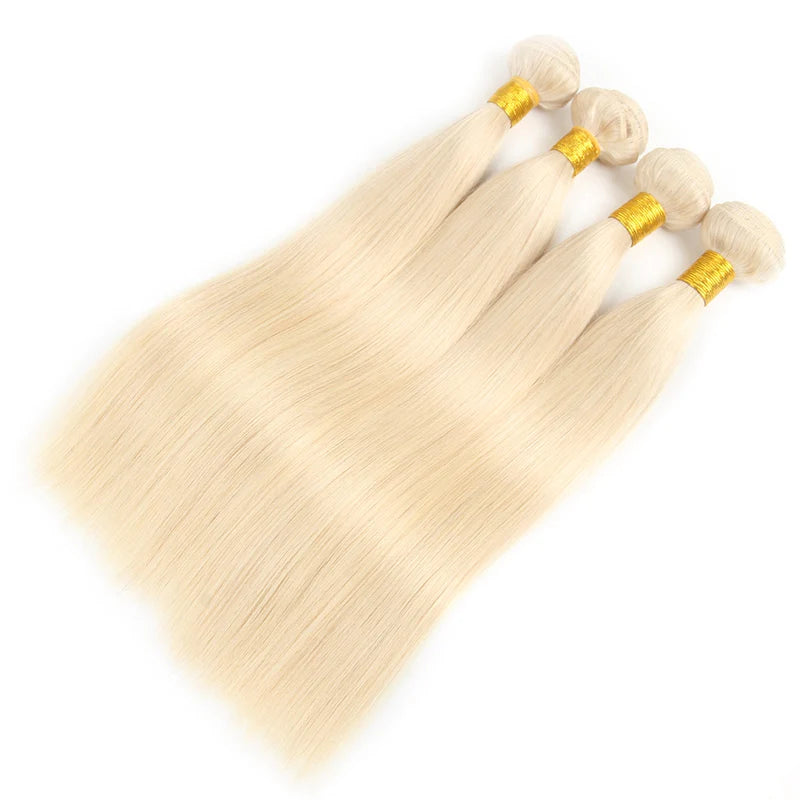 613 Blonde Silky Straight Human 4 Bundles
