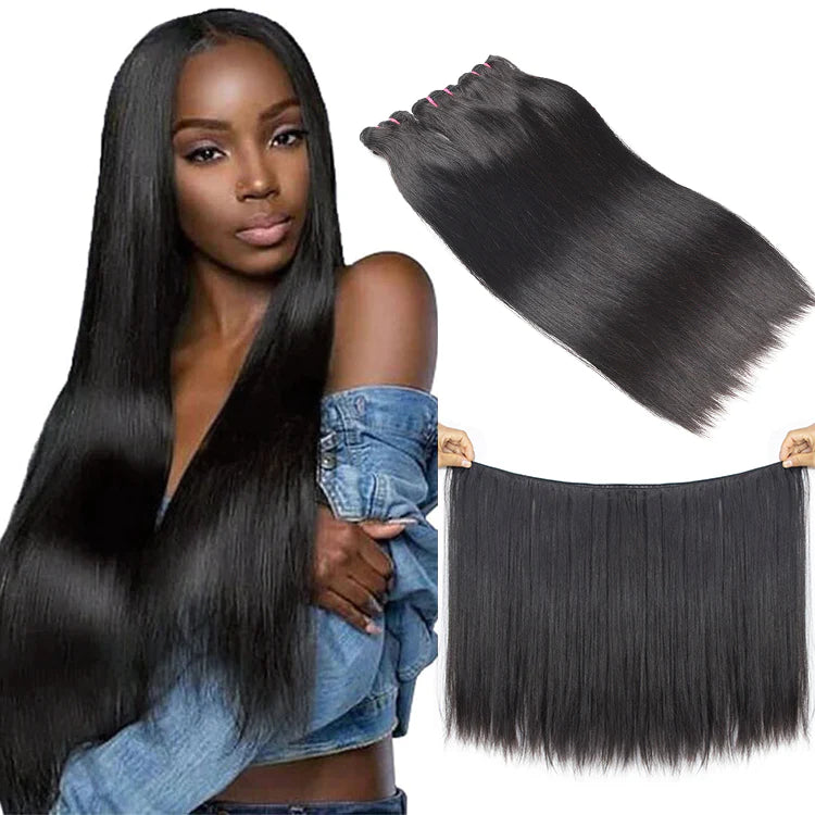 High Quality Good Thickness Double Drawn Unprocessed Silky Straight Virgin Human 3 Bundles