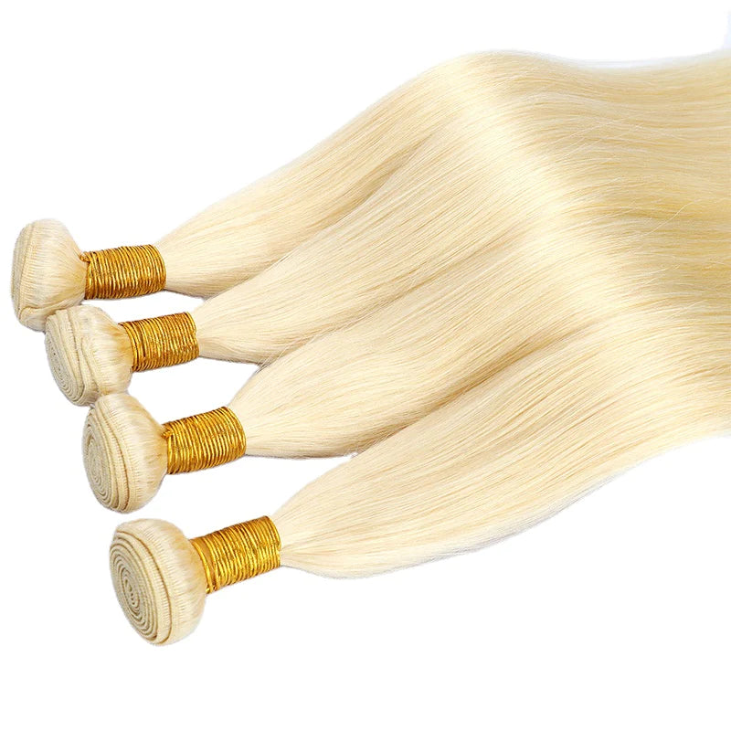 613 Blonde Silky Straight Human Hair 4 Bundles-Aaliweya