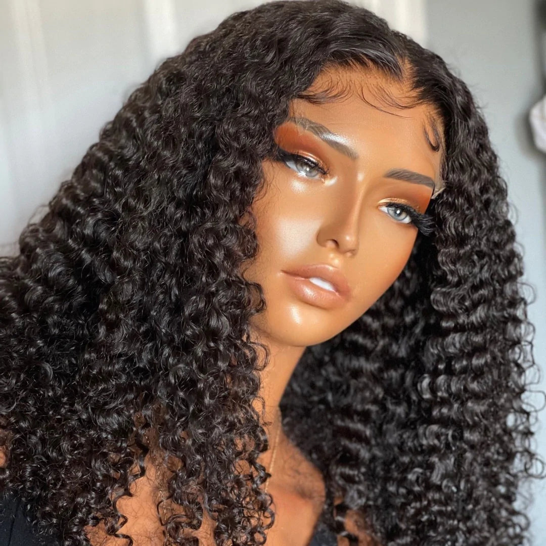 Kinky Curly Undetectable Invisible 5x5 Glueless Lace Closure 100% Human Hair Wigs-Zlike