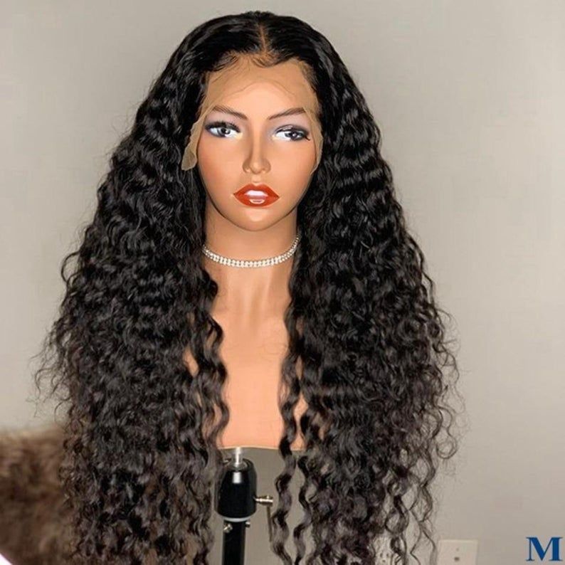 Zlike Deep Wave Wig Transparent Lace Front Wigs Pre Plucked Natural Hairline