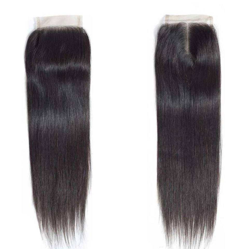 Long Straight Hair 3 Bundles With 4x4 Lace Closure 100% Virgin Human Hair-Zlike