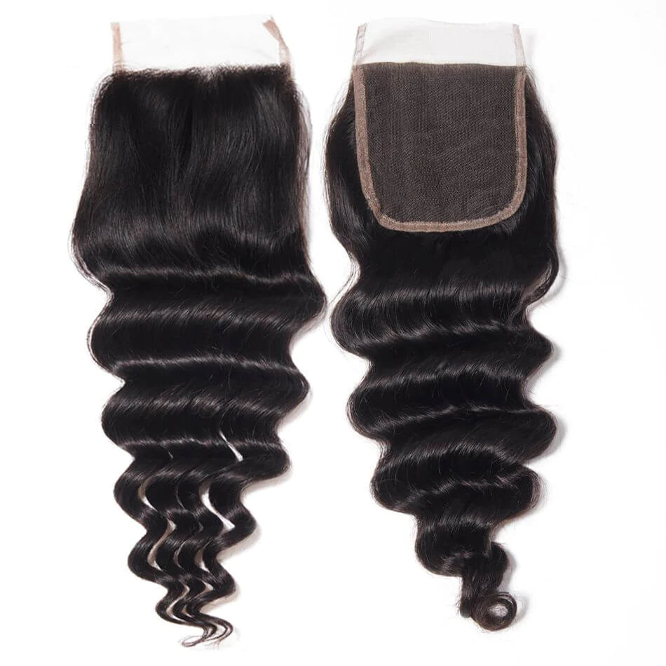 Loose Wave Hair 4 Bundles With 4x4 Lace Closure Virgin Human Hair-Zlike