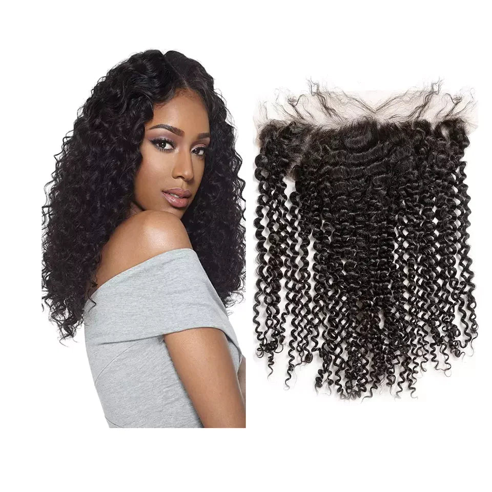 4x4 5x5 13x4 HD Swiss Lace Closure Curly Wave Soft Lace Closure