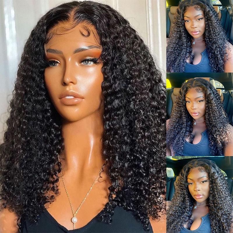 Kinky Curly Undetectable Invisible 5x5 Glueless Lace Closure 100% Human Hair Wigs-Zlike