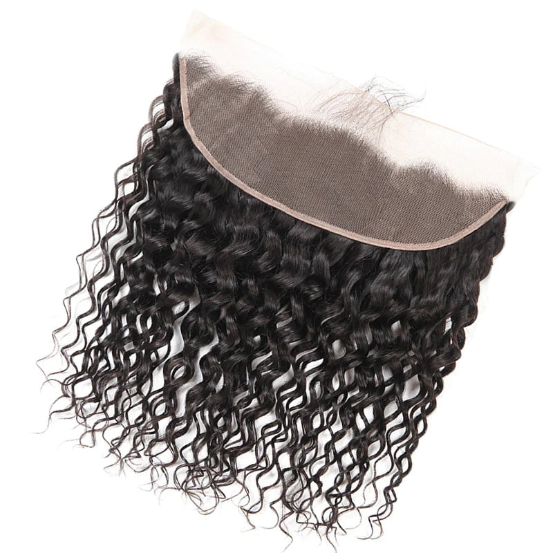 13x4 Water Wave Human Hair HD Swiss Lace Closure Pre Plucked Natural Hairline with Baby Hair-Aaliweya