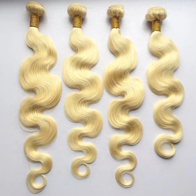 Blonde Body Wave 4 Bundles 613 Colored Human Hair Weave-Aaliweya