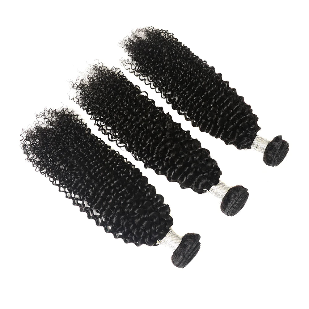 Human Hair Weaves 9A Curly Human Hair 3 Bundles For Black Women Natural Color-Zlike