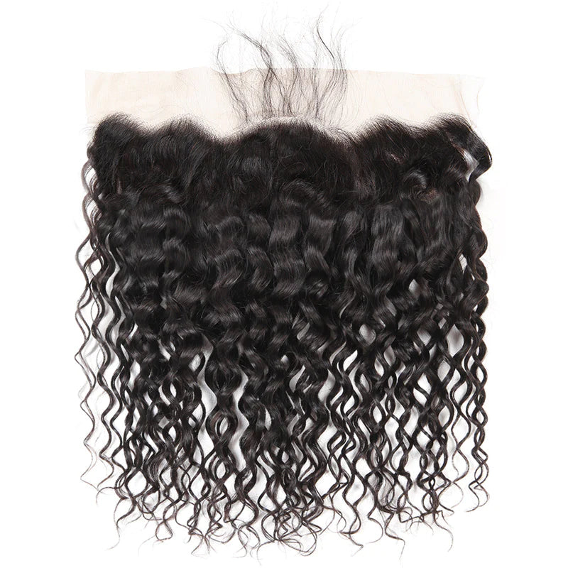 13x4 Water Wave Human Hair HD Swiss Lace Closure Pre Plucked Natural Hairline with Baby Hair-Aaliweya